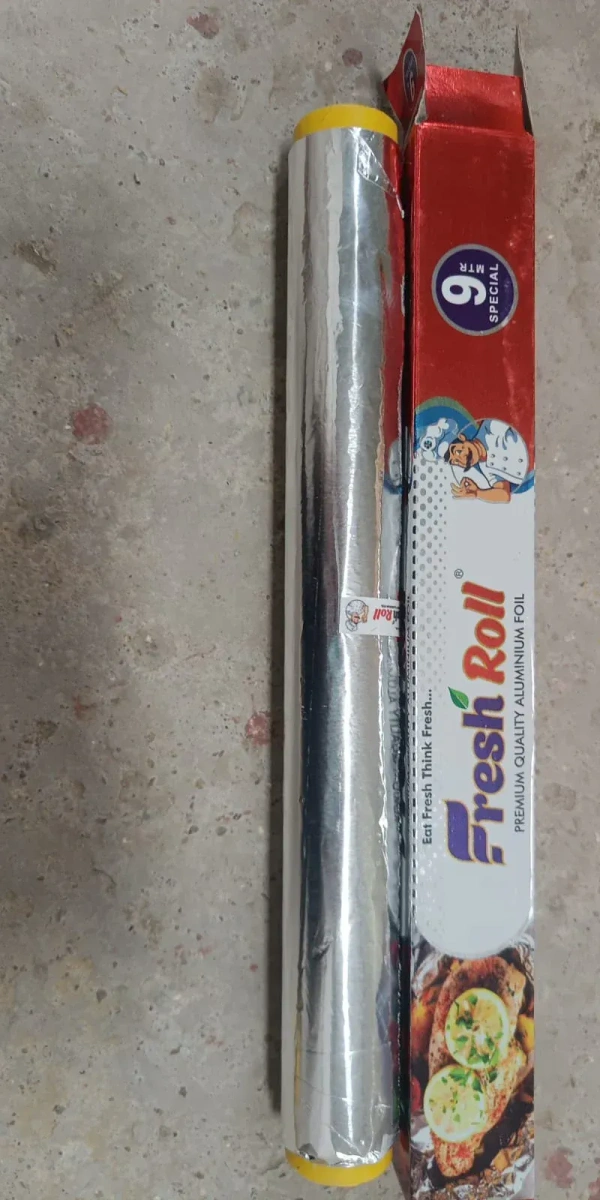 ALUMINIUM FOIL ROLL 9MTR, Heavy Duty Non-Stick Aluminum Foil Roll – 9 Meter Thick Foil Sheet for Baking & Grilling(1260)