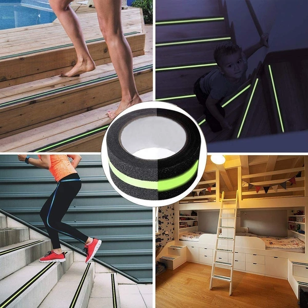 ANTI SLIP GLOW TAP, Anti Slip Glow Tape (5M x 50mm) – Luminous Non-Slip Safety Tape with Radium, Self-Adhesive Grip Strips for Slippery Surfaces(2495)