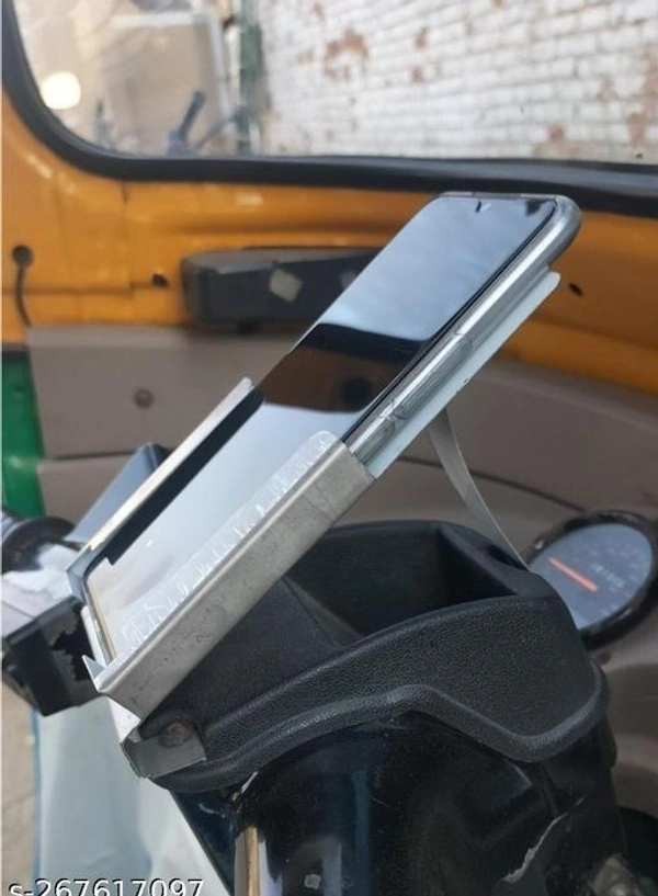 AUTO MOBILE STAND, Auto Rickshaw Mobile Stand | Heavy-Duty Holder for Auto Drivers | Secure & Adjustable Mobile Mount for Navigation & Hands-Free Use(2729)