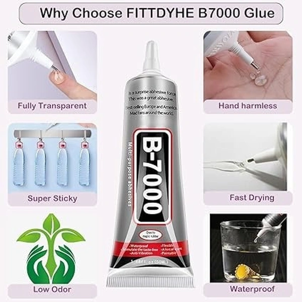 FABRIC GLUE B7000, Multi-Purpose Adhesive for DIY, Crafts, Jewelry, Phone Repair & Textiles (2183)