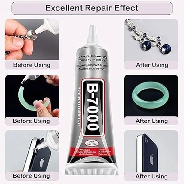 FABRIC GLUE B7000, Multi-Purpose Adhesive for DIY, Crafts, Jewelry, Phone Repair & Textiles (2183)