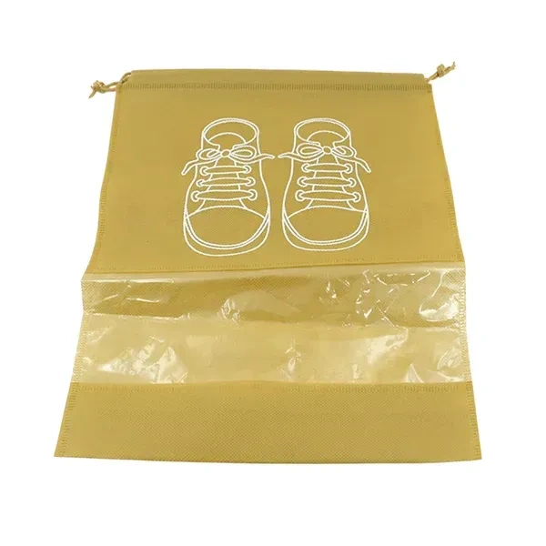3PCS SHOE BAG, Non-Woven Travel Shoe Bags (3 Pcs) – Waterproof Storage Pouch with Transparent Window for Shoes, Clothes & Closet Organizer(2597)