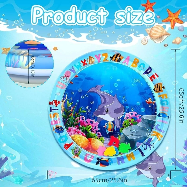 BABY WATER PLAY MAT ROUND, Baby Inflatable Tummy Time Water Play Mat | Leakproof Infant Activity Toy for Indoor & Outdoor Fun(2550)