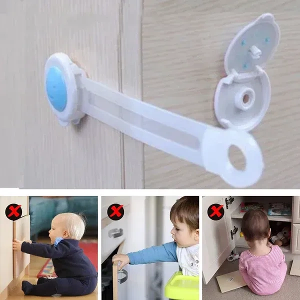 CHILD SAFE LOCK Baby Safety Locks | Child-Proof Cabinet, Drawer & Appliance Locks with Strong Dual Adhesive Tape | No-Drill Safety Latches for Fridge, Oven & Toilet Seat(1600) - Mariner