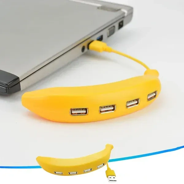 4IN1 USB HUB BANANA, Banana Shape USB Hub, 2.0 Hub USB Splitter, 4-Port USB Hub (2334)