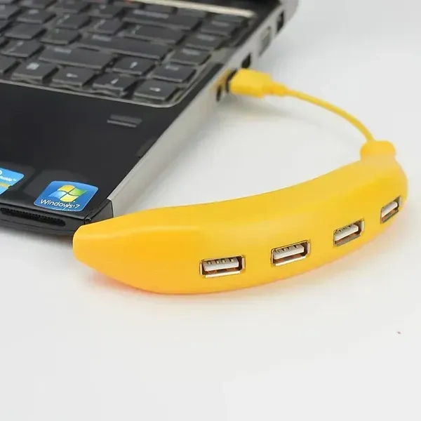 4IN1 USB HUB BANANA, Banana Shape USB Hub, 2.0 Hub USB Splitter, 4-Port USB Hub (2334)