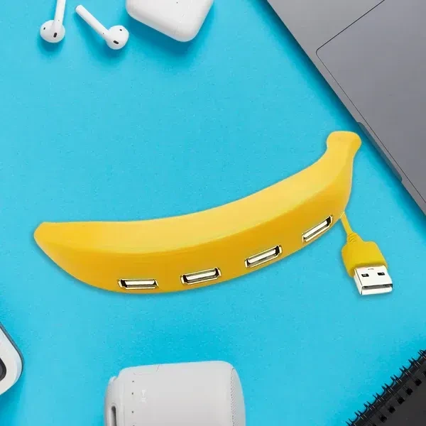 4IN1 USB HUB BANANA, Banana Shape USB Hub, 2.0 Hub USB Splitter, 4-Port USB Hub (2334)