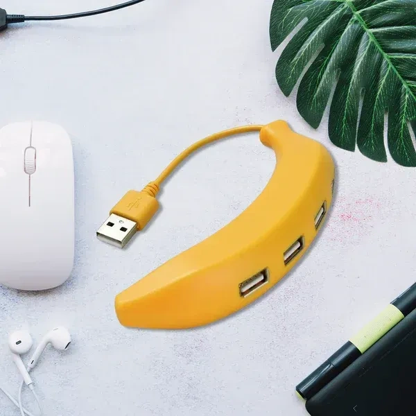 4IN1 USB HUB BANANA, Banana Shape USB Hub, 2.0 Hub USB Splitter, 4-Port USB Hub (2334)