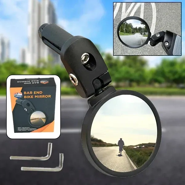 BIKE MIRROR, Bar End Bike Mirror | 360° Rotatable & Foldable Rearview Mirror for Bicycle – Durable Safety Mirror (1 Pc) (2679)