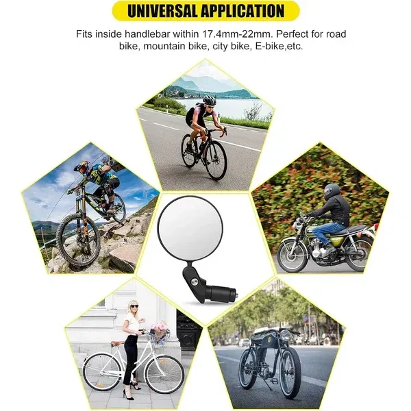 BIKE MIRROR, Bar End Bike Mirror | 360° Rotatable & Foldable Rearview Mirror for Bicycle – Durable Safety Mirror (1 Pc) (2679)