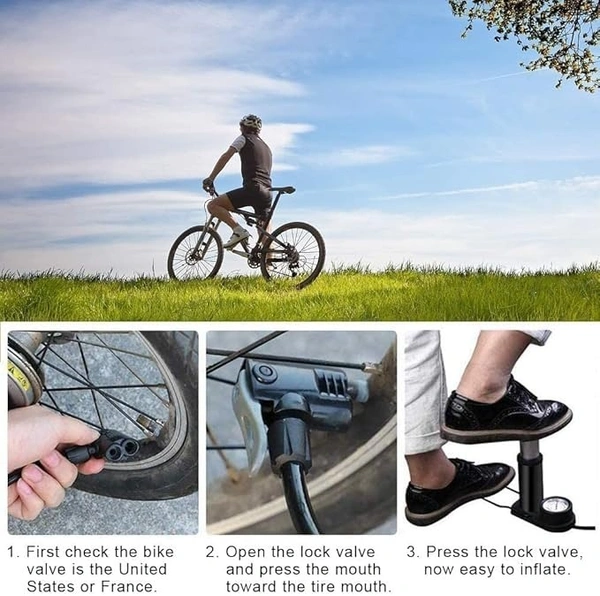 MINI FOOT PUMP, Bicycle Pump - High Pressure Foot Air Pump for Cycles, Balloons, Footballs and Tyres(278)