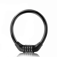 4 DIGIT BIKE LOCK, Bike Lock Cable Resettable Cable Lock - Self Coiling 4 Digit Combination Bike Lock   (2372)    