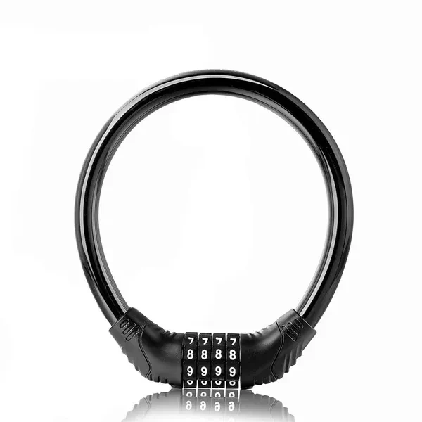 4 DIGIT BIKE LOCK, Bike Lock Cable Resettable Cable Lock - Self Coiling 4 Digit Combination Bike Lock   (2372)    