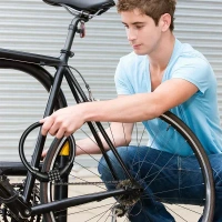 4 DIGIT BIKE LOCK, Bike Lock Cable Resettable Cable Lock - Self Coiling 4 Digit Combination Bike Lock   (2372)    