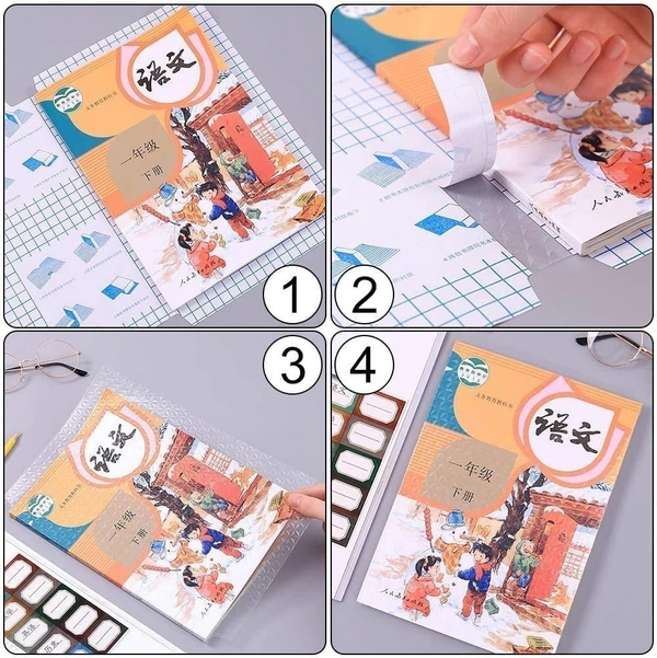 TRANSPARENT BOOK COVER, [30 Pcs- 3 Different Sizes -10 Each], Transparent Book Covers – 30 Pcs Set (3 Sizes, 10 Each) | Durable & Waterproof (1555)