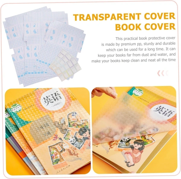 TRANSPARENT BOOK COVER, [30 Pcs- 3 Different Sizes -10 Each], Transparent Book Covers – 30 Pcs Set (3 Sizes, 10 Each) | Durable & Waterproof (1555)