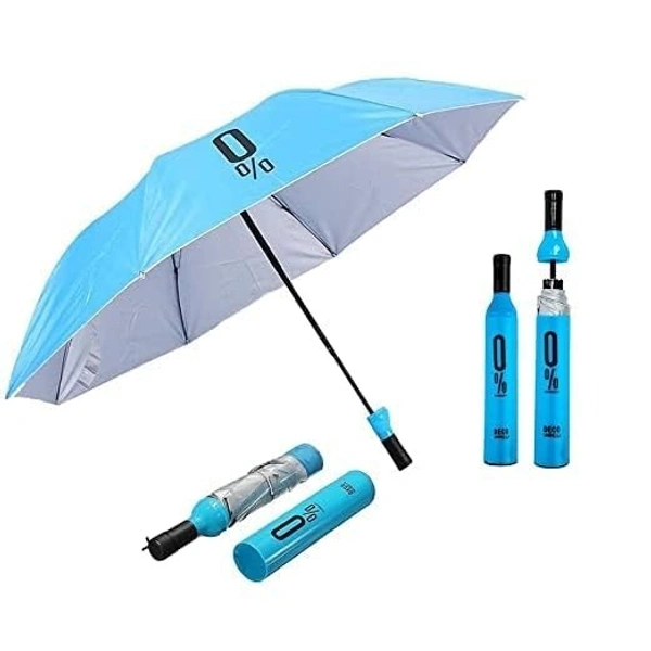 BOTTLE UMBRELLA, Wine Bottle Beautiful Travel Umbrella, Automatic, Strong, Durable, Hidden Folding Umbrella for Rain, Sun Light for 2 Persons for Adult Men Women, Fun Gift, Random Color  (533) 
