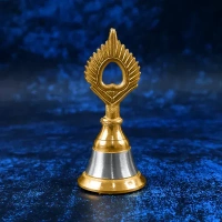 POOJA BELL, Brass & Steel Temple Ghanti (Pooja Bell) – Handheld Decorative Spiritual Bell for Home Mandir & Pooja Rituals(2509)