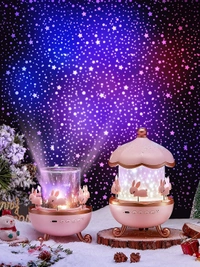 BUNNY LIGHT PROJECTOR, Bunny Night Light Cabin Projector Lamp | 360° Rotatable LED Night Lamp for Kids Room Decor | 6 Film Shade Star Projector | USB Powered Cute Night Light for Girls & Boys Birthday Gift(2653)