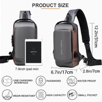 IMP SLING BAG, Sling Bag - Business Men's Chest Crossbody Bag with USB Charging Port, Waterproof Small Backpack for Outdoor, Work, Hiking, Running, Sport   (2273)     