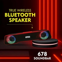 SOUNDBAR 678, CYOMI CY_678 Wireless Bluetooth Soundbar Speaker – 10W RMS Powerful Audio with RGB Lights | Up to 12 Hours Playtime | Bluetooth v5.0, USB Type-C | USB, SD Card, AUX, MIC-In & FM Support(2713)