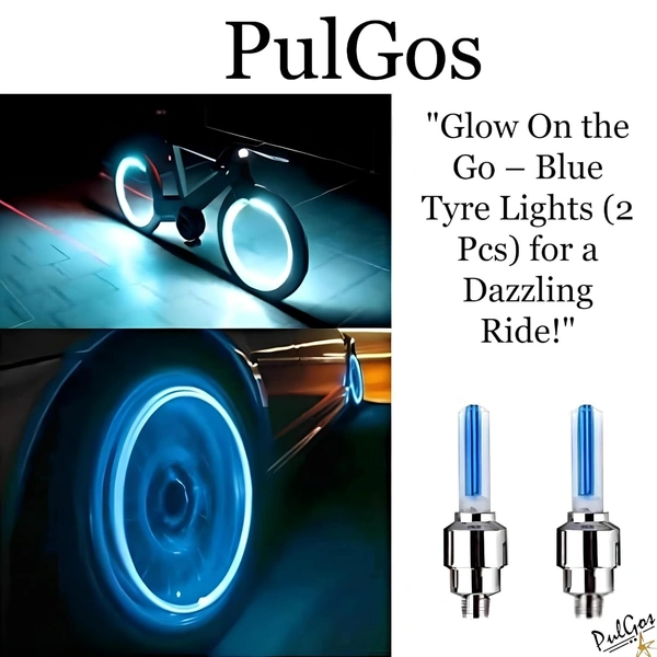 TYRE LIGHT, Bicycle Tyre LED Light Rim Valve Cap | Motion Sensor Blue Wheel Flashing Lights (Set of 2) Cycle Accessories(484)