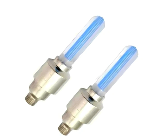 TYRE LIGHT, Bicycle Tyre LED Light Rim Valve Cap | Motion Sensor Blue Wheel Flashing Lights (Set of 2) Cycle Accessories(484)