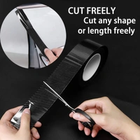 Car Door Sill Tape 5CM*5M | Black Carbon Fiber Waterproof Protective Strip, Door Edge Guard Cover(2550)