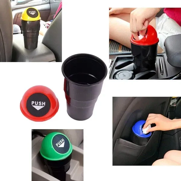 CAR DUSTBIN, Mini Car Trash Can | Portable Automatic Car Dustbin for Garbage | Small Trash Bin for Car, Home & Office(2672)