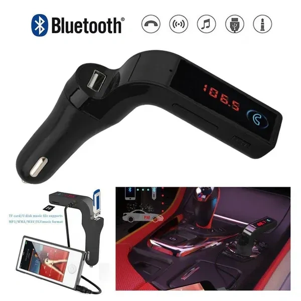 CAR BLUTOOTH CHARGER, Car G7 with Turbo Charging LCD Bluetooth Charger Fm Kit Mp3  (2338)    