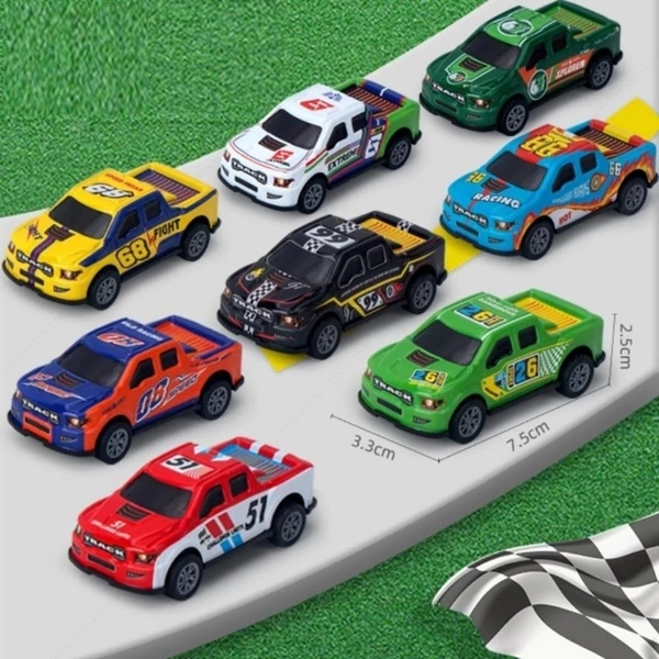 6Pcs CAR MODEL SET, Lumo Brand 6PCS Metal Die-Cast Pull Back Car Set | Mini Racing Toy Cars for Kids 3+ | Durable Childhood Play Vehicles(2740) - 6 Pcs Set