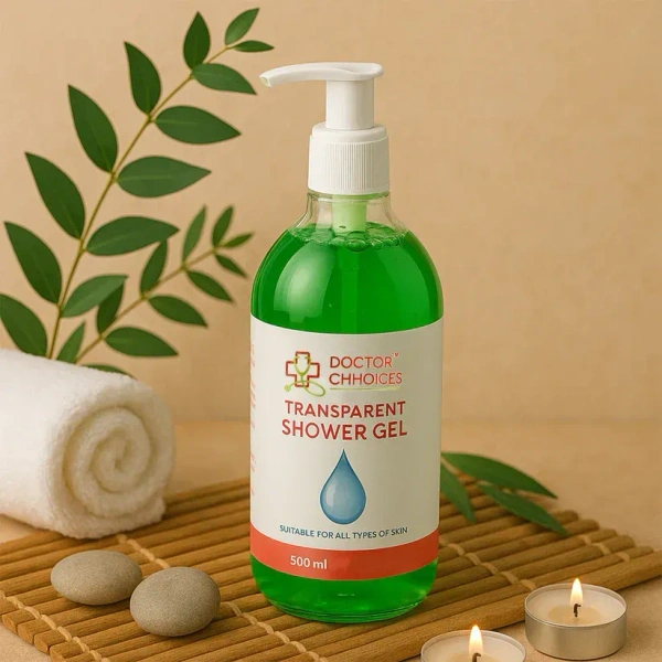 TRANSPARENT SHOWER GEL 500ML, Doctor Choices Transparent Shower Gel – 500ml Body Wash with Pump Dispenser(2569)