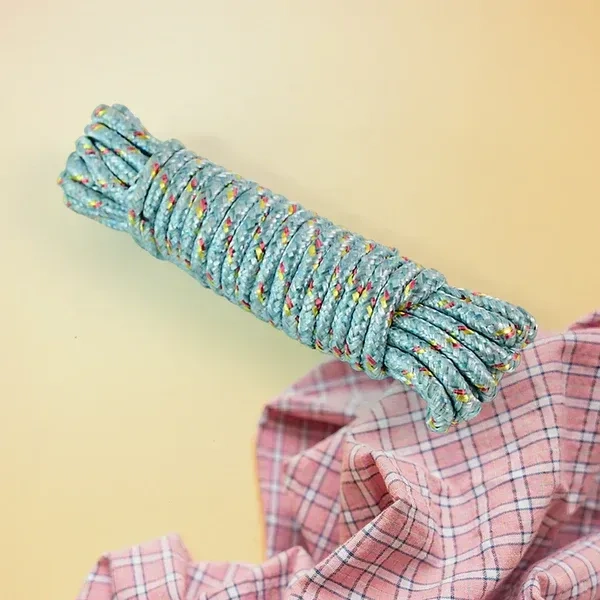 6MTR ROPE WITH CLIP, Clothesline Rope with 6 Clips – 6 Meter Approx Heavy Duty Laundry Drying Rope with Clip  (2373)    