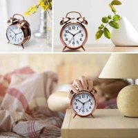 COPPER ALARM CLOCK, Vintage Twin Bell Copper Alarm Clock | Retro Table Clock with Night LED Light for Kids & Students Bedroom(2552)