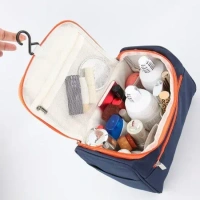 COSMETIC BAG BLUE, Cosmetic Bag Blue – Stylish & Travel-Friendly Makeup Organizer (1806)