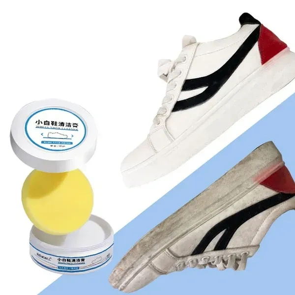 120G WHITE SHOE CLEANER, Shoe Cleaning Cream & Stain Remover (120g) – White Sneaker Cleaner, Sole Eraser & Shoe Polish Cream(2595)