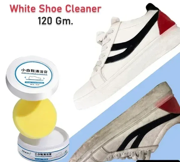 120G WHITE SHOE CLEANER, Shoe Cleaning Cream & Stain Remover (120g) – White Sneaker Cleaner, Sole Eraser & Shoe Polish Cream(2595)