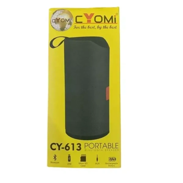 BT SPEAKER 613, CYOMI CY-613 Pro Bluetooth Speaker – Portable Wireless Speaker with 10W RMS, Rich Bass, Built-in Mic, USB/AUX/SD Card Support(2505)