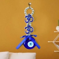 OM WIND CHIME, Decorative Double OM Symbol Evil Eye Hanging – Wall & Car Hanging Showpiece (1 Pc)(2512)