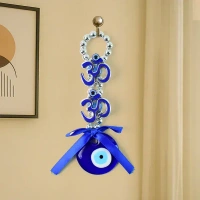 OM WIND CHIME, Decorative Double OM Symbol Evil Eye Hanging – Wall & Car Hanging Showpiece (1 Pc)(2512)