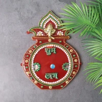 WALL HANGING KALASH, Decorative Kalash Wall Hanging with Shubh Labh – Traditional Home Décor for Festivals & Pooja (1 Pc)(2574)