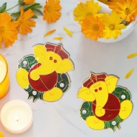2PCS GANESH WALL STICKER, Lord Ganesha Wall Stickers – Decorative Wall Hanging Decals (Set of 2)(2616)