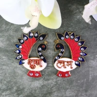 PEACOCK SHUBH LABH, Shubh Labh Wall Hanging – Decorative Peacock Design Door/Wall Decor (Set of 2)(2615)