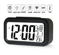 DIGITAL ALARM CLOCK, Digital Alarm Clock – Stylish & Functional Timepiece for Every Room (1781) - Black