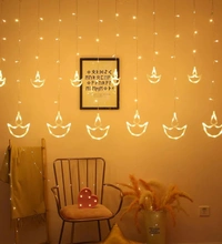 6+6 DIYA LIGHT WW, Diwali Diya String Lights – 12 Hanging Diyas, 8 Flashing Modes, USB & Battery Powered Warm White Decorative Lights for Wall, Window, Fence & Party Decor(42)