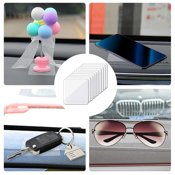 10PCS DOUBLE SIDE STICKER, 10 Pcs Double-Sided Transparent Stickers | Strong Adhesive Desktop & Wall Mounting Tape Pads(861)