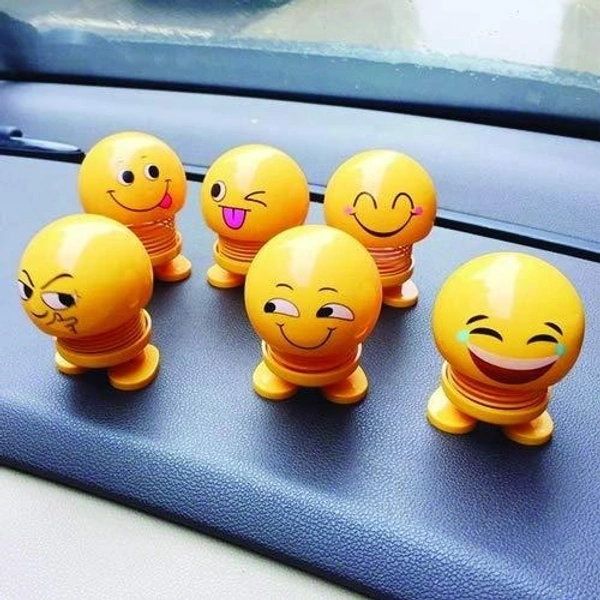 1PC EMOJI DOLL, Emoticon Figure Smiling Face Spring Doll,  Smiling Face Emoticon Spring Toy   (2219) - Yellow, Pack of 1