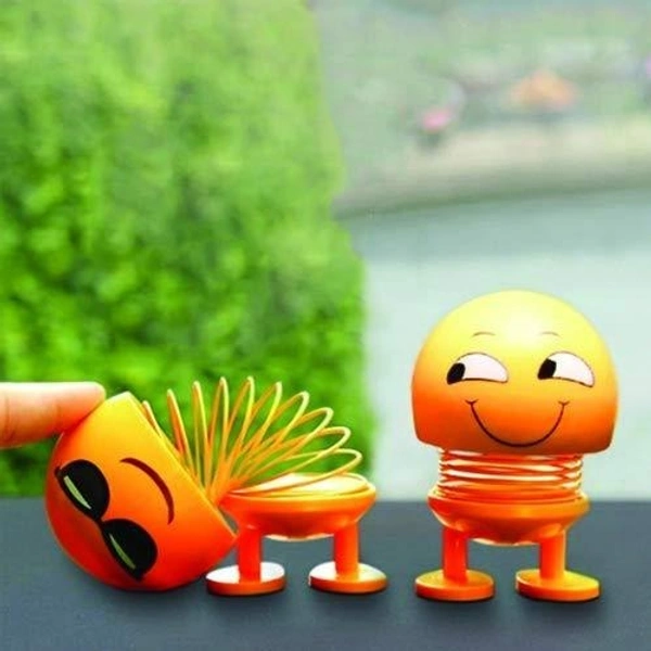 1PC EMOJI DOLL, Emoticon Figure Smiling Face Spring Doll,  Smiling Face Emoticon Spring Toy   (2219) - Yellow, Pack of 1