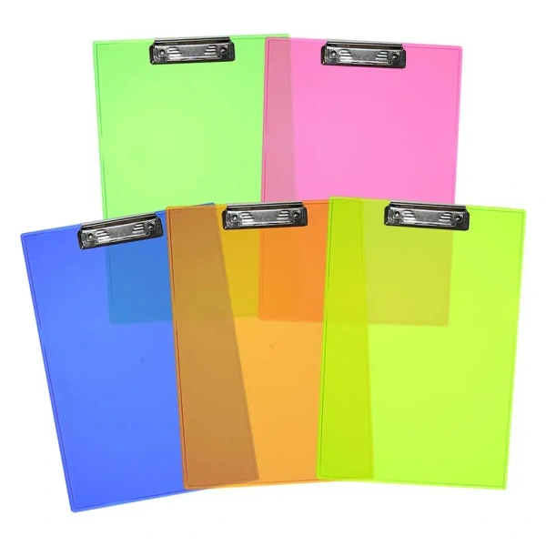 WRITING PAD COLOR, Exam Pad Transparent Colour Clipboard in School or Office or College (2190)