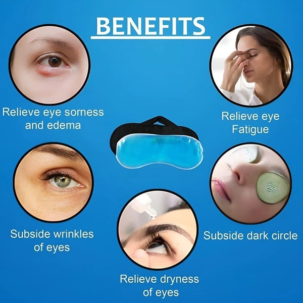 EYE MASK GEL BLUE, Cooling Gel Eye Mask – Soothing Relief for Puffy Eyes & Relaxation(2142)